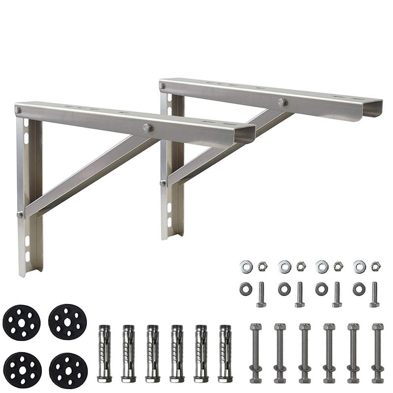 Jeacent Wall Mounting Bracket for 9000-36000 Btu Condenser Ductless Mini Split Air Conditioner Heat Pump Systems, Rust Free Aluminium Alloy Support Brackets - Image 1
